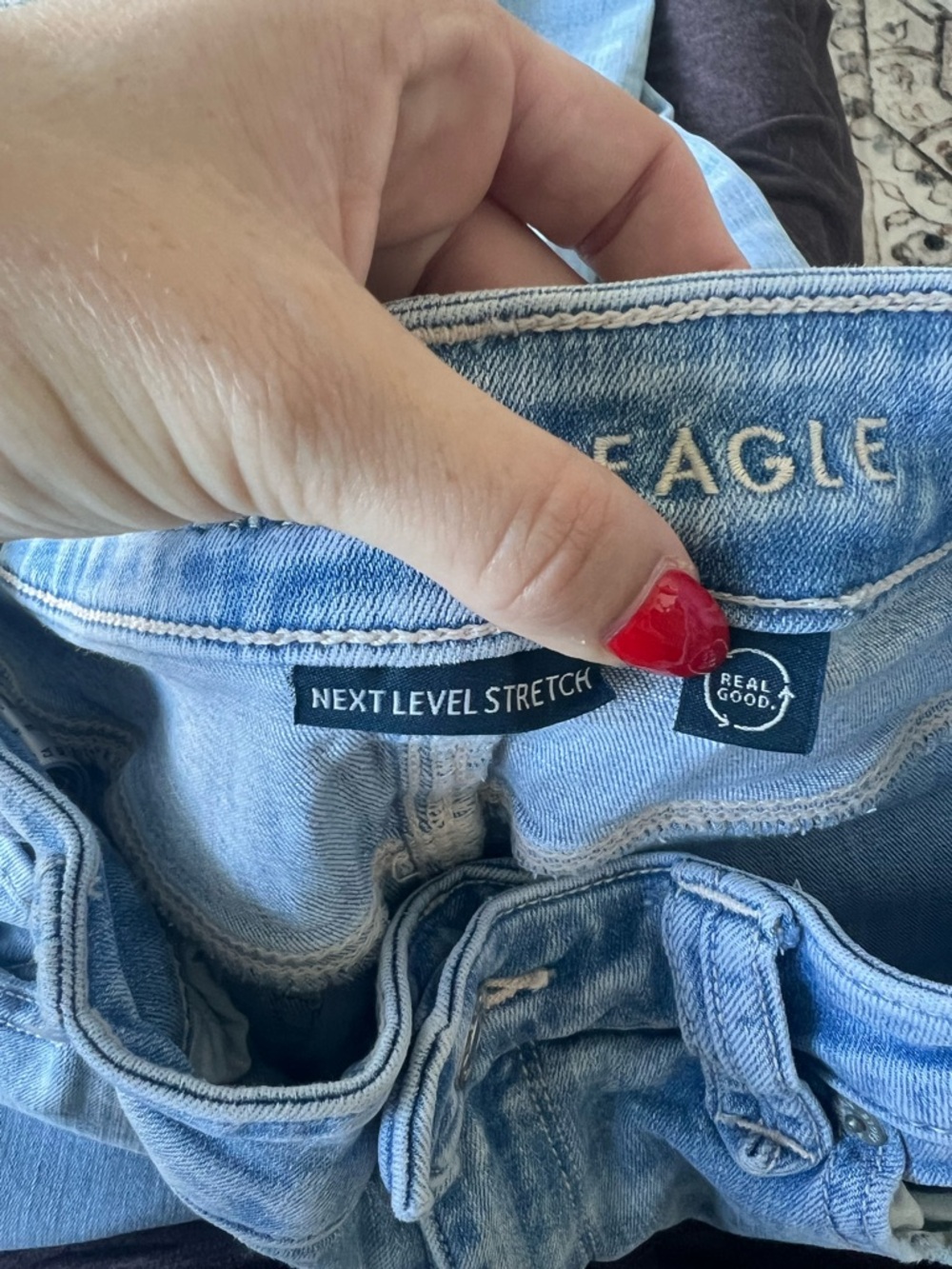 American Eagle Flare Light Wash Jeans- Mid Rise- Size 10 - Picture 7 of 8